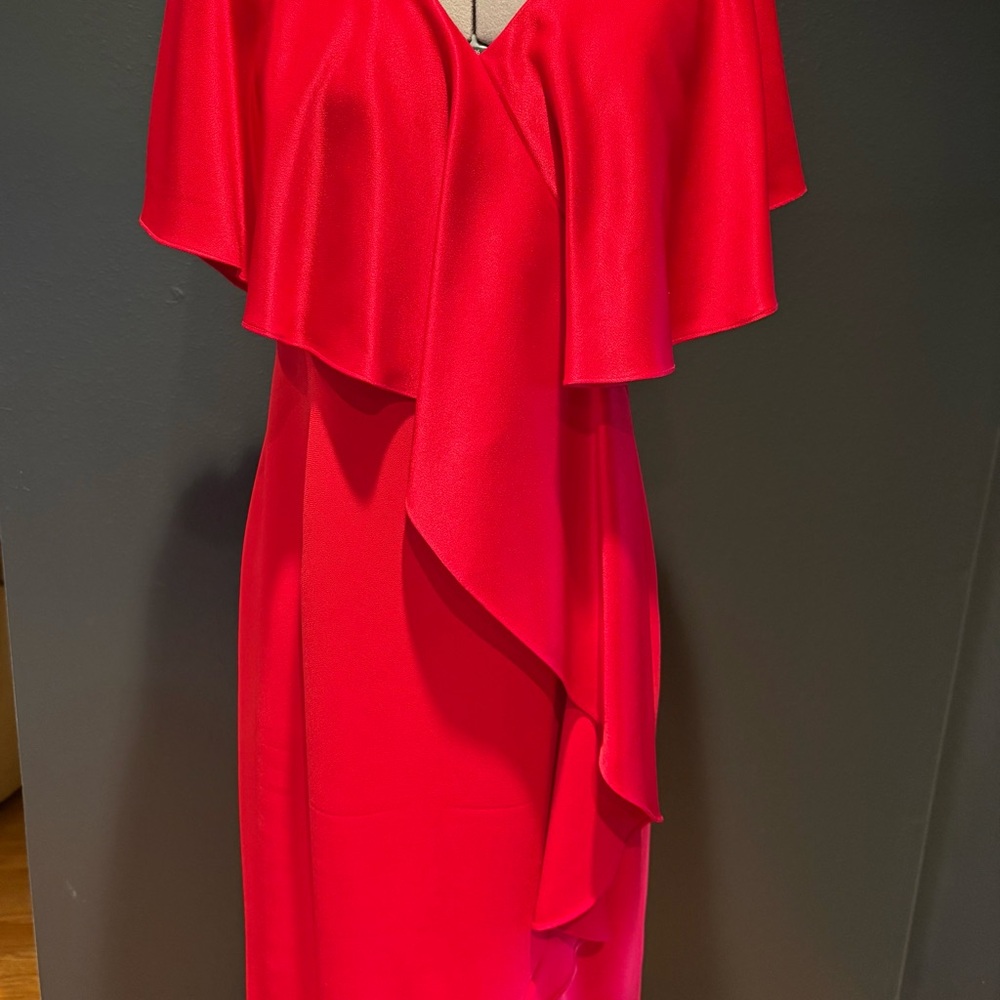 Elegant Asymmetrical Red Dress